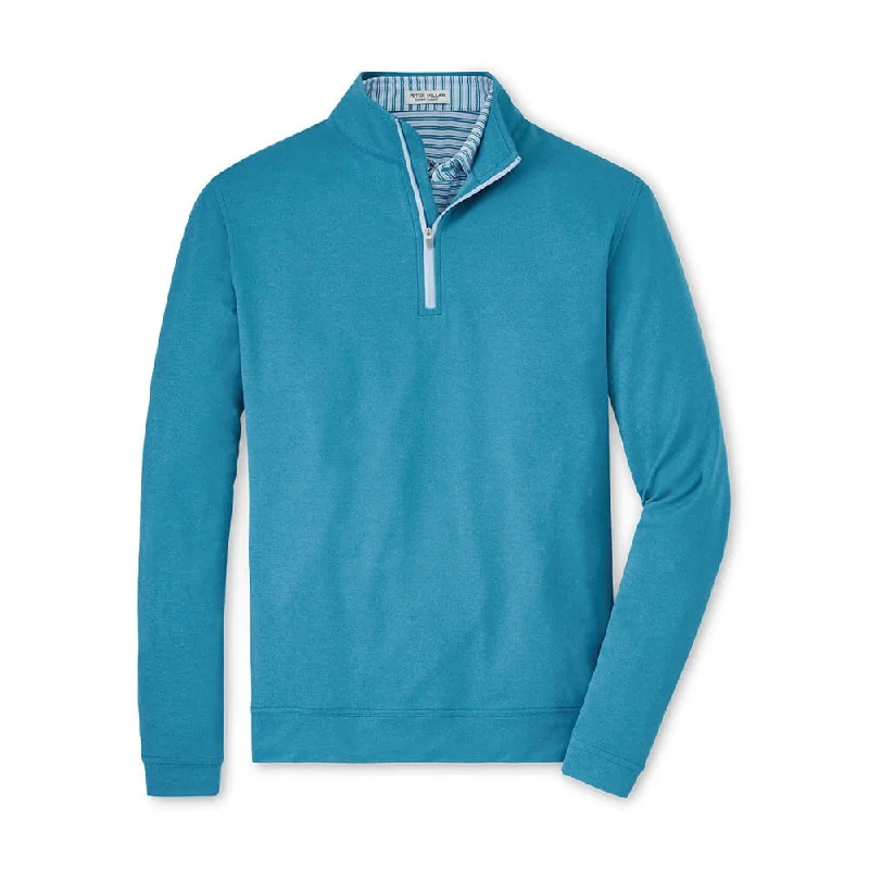 Peter Millar Perth Mélange Performance Quarter-Zip Sweater - Jasper Blue